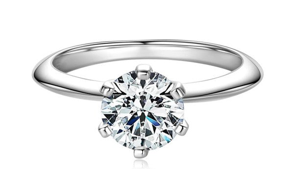 Anel de Prata Esterlina 925 Moissanite